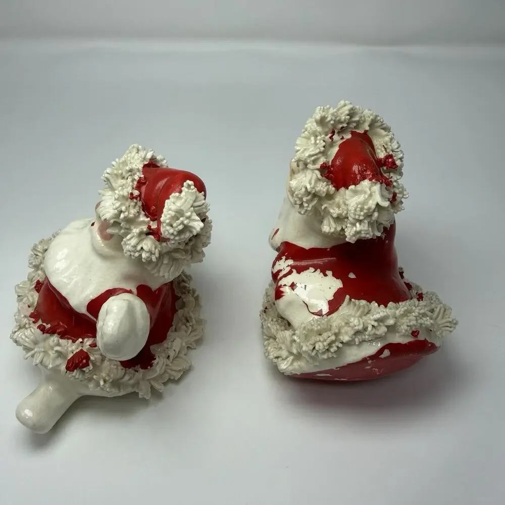VINTAGE 50s Christmas Santa Clause Salt Pepper Shaker NAPCO Spaghetti Trim JAPAN - Picture 2 of 7